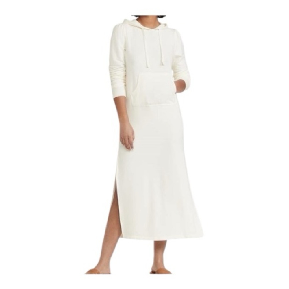 Z Supply Maxi dress Cloud Dancer Ruffle Hoodie- M NWT